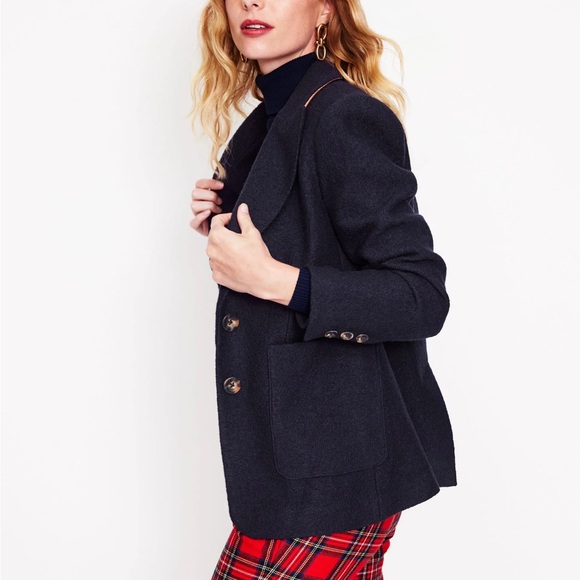 Boden Marylebone Textured Blazer - Wool Blend - Navy 10P - Picture 2 of 8